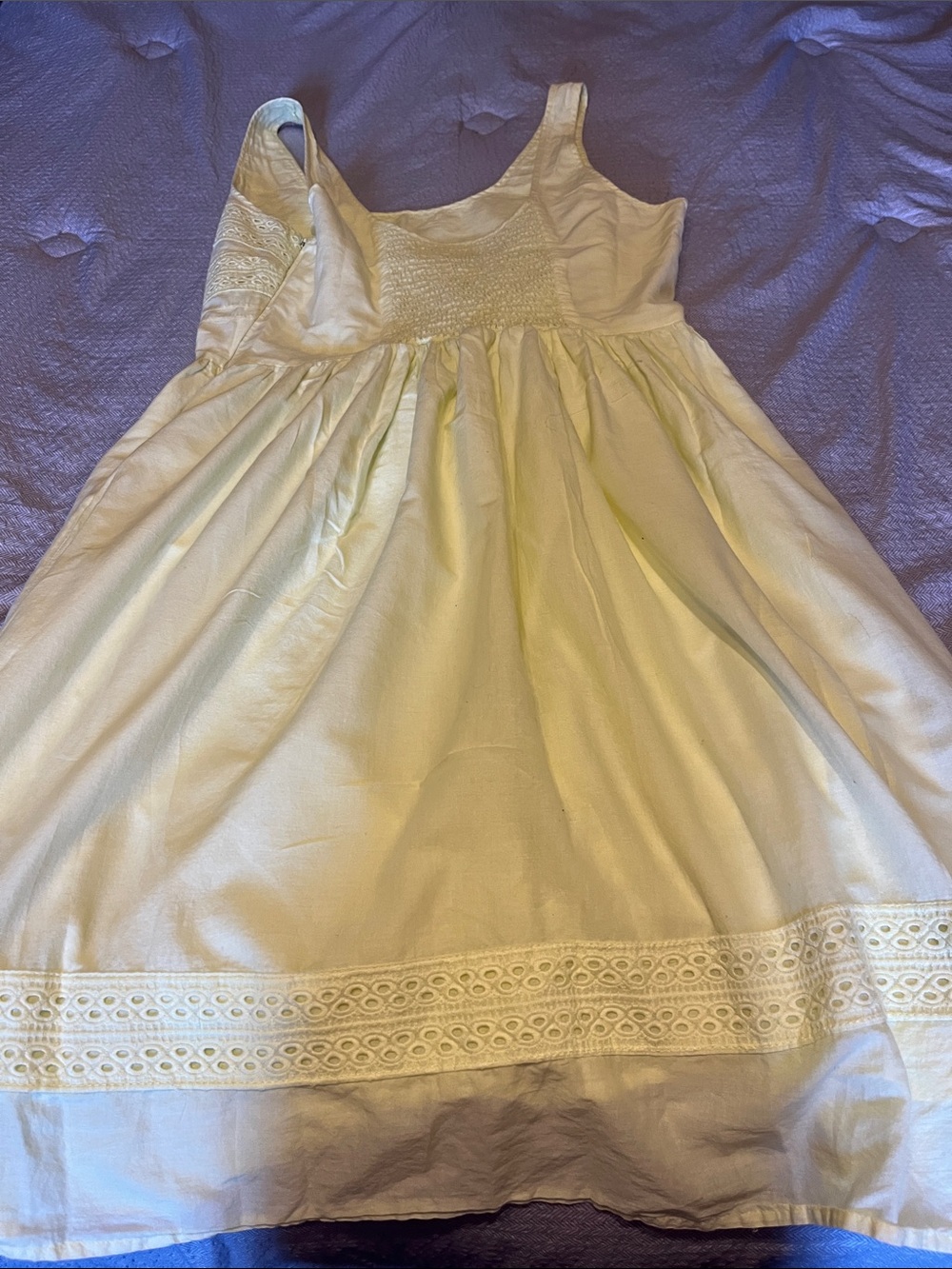 Women’s yellow eyelet fit & flare dress - Picture 2 of 3